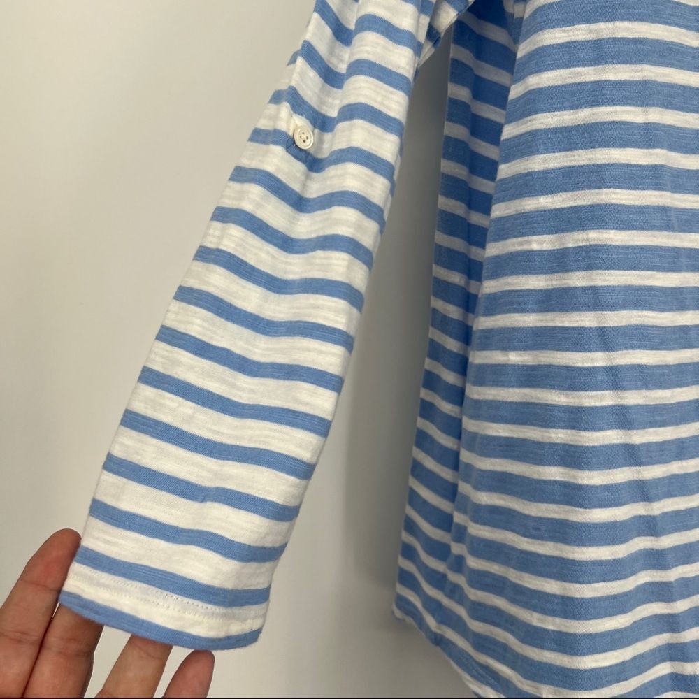 J. Jill Striped Multicolor Split Back Button Quar… - image 4